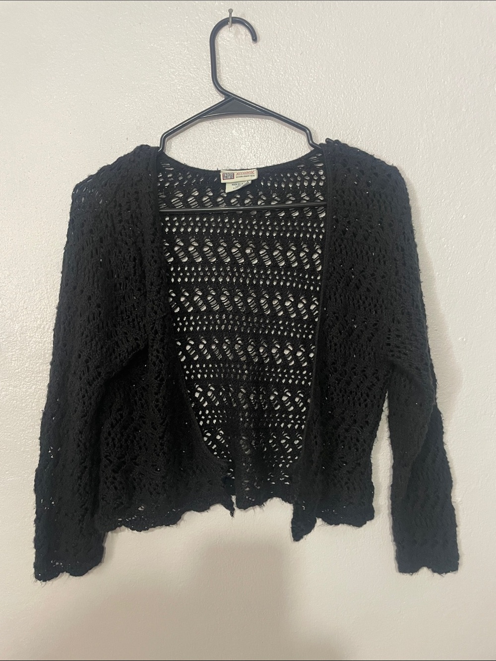 Faded Glory Black Open-Knit Women's Cardigan